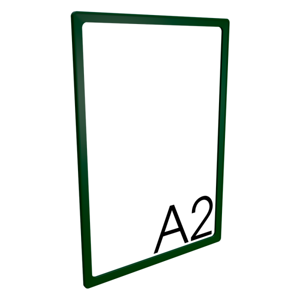 sk_Пластиковая рамка с закругленными углами формата А2 (420х594мм), PF-А2, Зеленый
