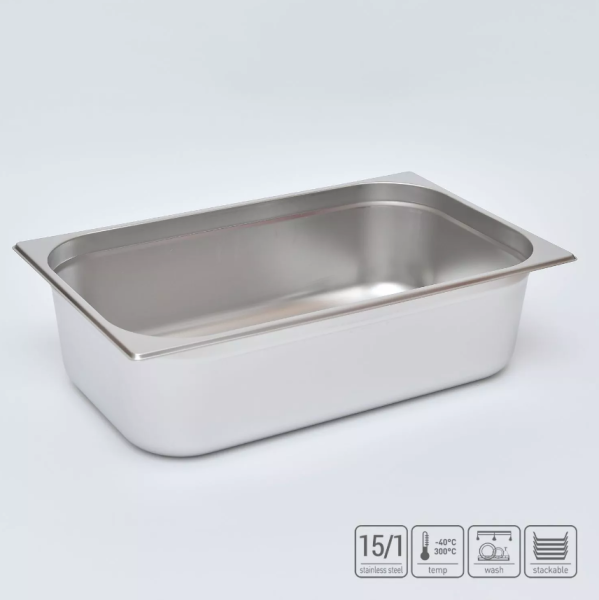01_Гастроёмкость из нержавеющей стали 530х325х150 мм (GN1_1 h150), 18,4 л