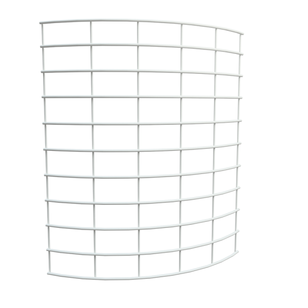 sk_Стенка сетчатая радиусная угла внешнего 90 град. 500мм (Стойка 90х30) (25сер), Глянец, RAL9016 Белый