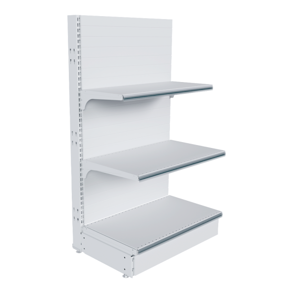 stpos_НАБОР стеллаж 25 70 ГЛУХОЙ пристенный 1200х665х400 3 полки, ценникодержатели