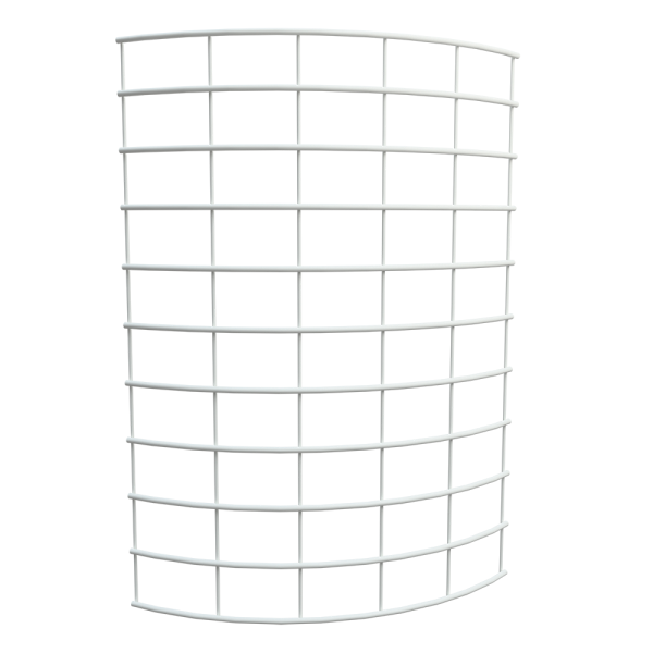 sk_Стенка сетчатая радиусная угла внешнего 90 град. 500мм (Стойка 70х30) (25сер), Глянец, RAL9016 Белый