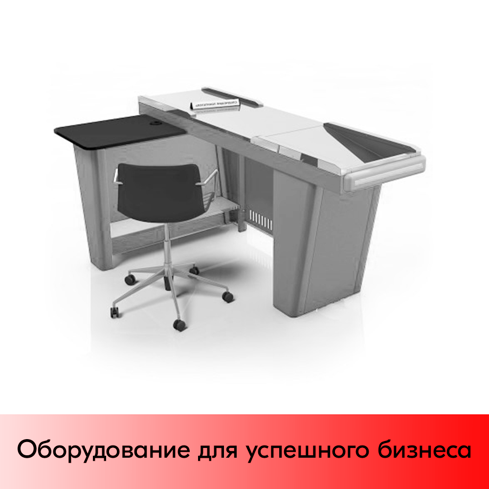 01_Кассовый бокс Stream-L-180 v3.0 (шлиф. нерж.,вырезы ДЯ FT, МК2Т,узкий накоп), RAL9022, Серый, Левый