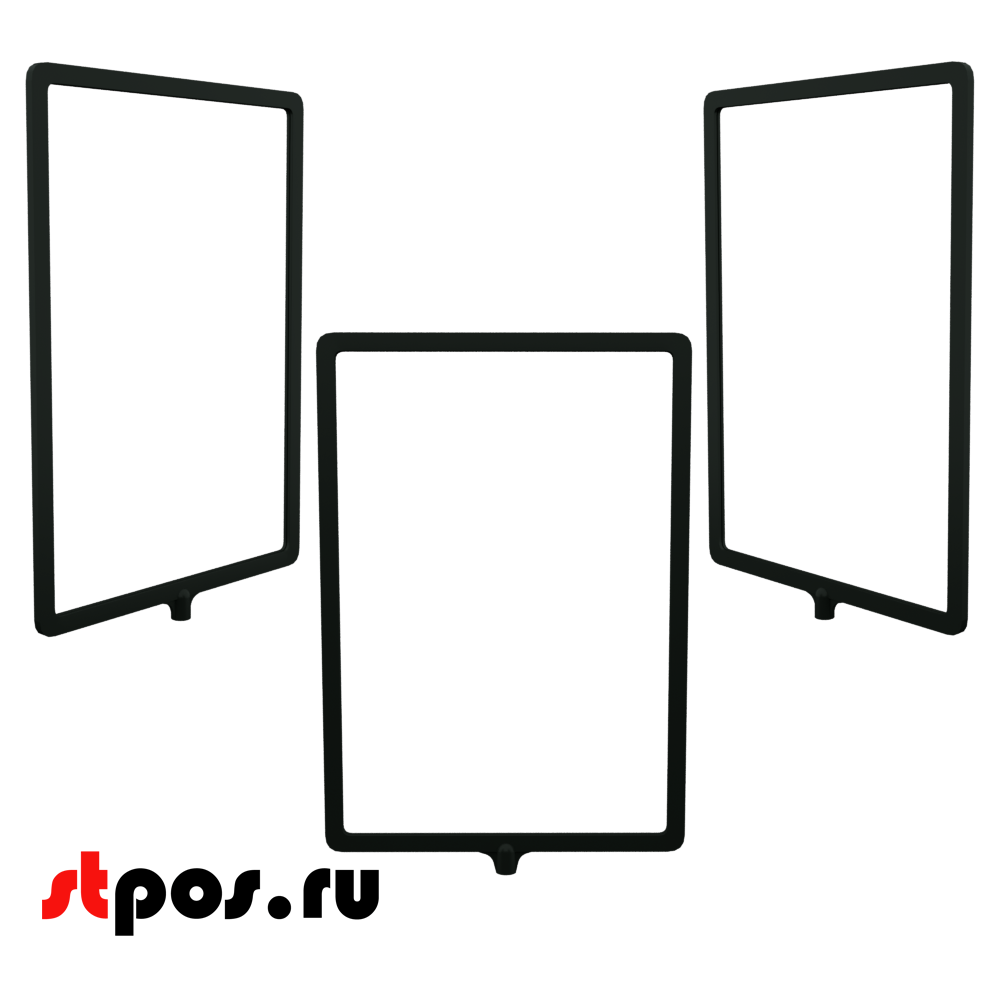 00_Пластиковая рамка А4 с интегрированным Т-держателем PFT-A4, под крепление диаметром 9мм, Черная