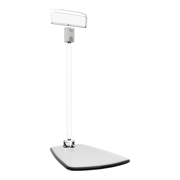 sk_Держатель ценника шарнирный на подставке DELI 100 мм FOT-CLIP, Прозрачный