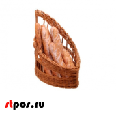 Корзина пластиковая, плетеная, овальная, для выкладки продукции, 450х240х500мм, Коричневая