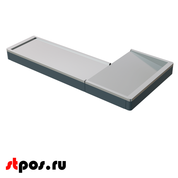 00_Рабочая поверхность для КБ ММ ECO PLUS XL, широкий нак., длина 1900мм, МЕТАЛЛ, RAL7016, Серый