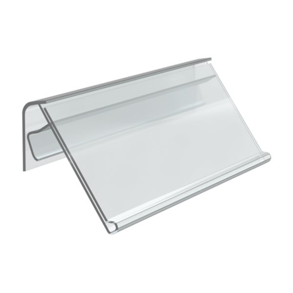 sk_Ценникодержатель для крепления на корзины из металлических прутьев KE39, длина 100 мм, Прозрачный