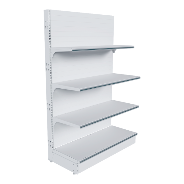 stpos_НАБОР стеллаж 25 70 ГЛУХОЙ пристенный 1550х1000х400 4 полки, ценникодержатели