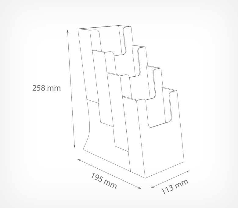 03_Буклетница настольная с 4-мя карманами DISP-SET формат 13 A4 (евробуклет)