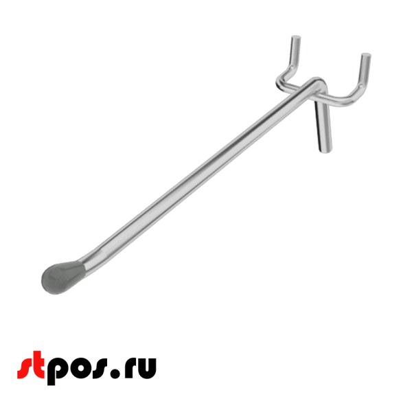 00_Крючок для перфорации одинарный SHOLS, 300мм, d6мм, Шаг 45мм, Хром, УСИЛЕННЫЙ