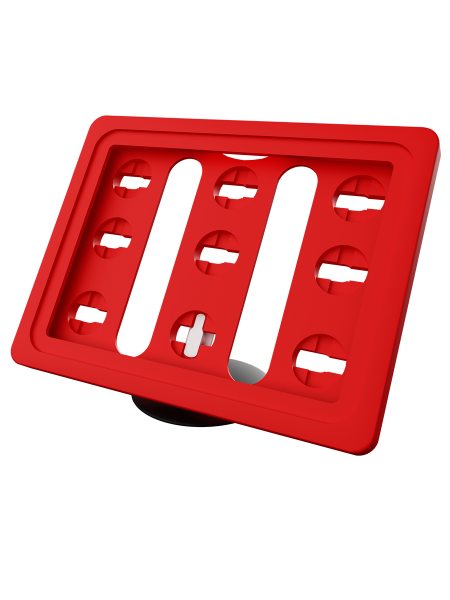 sk_Рамка ТЕХНО А7 красная, черный держатель TECHNO ROUND BASE-VL 50мм