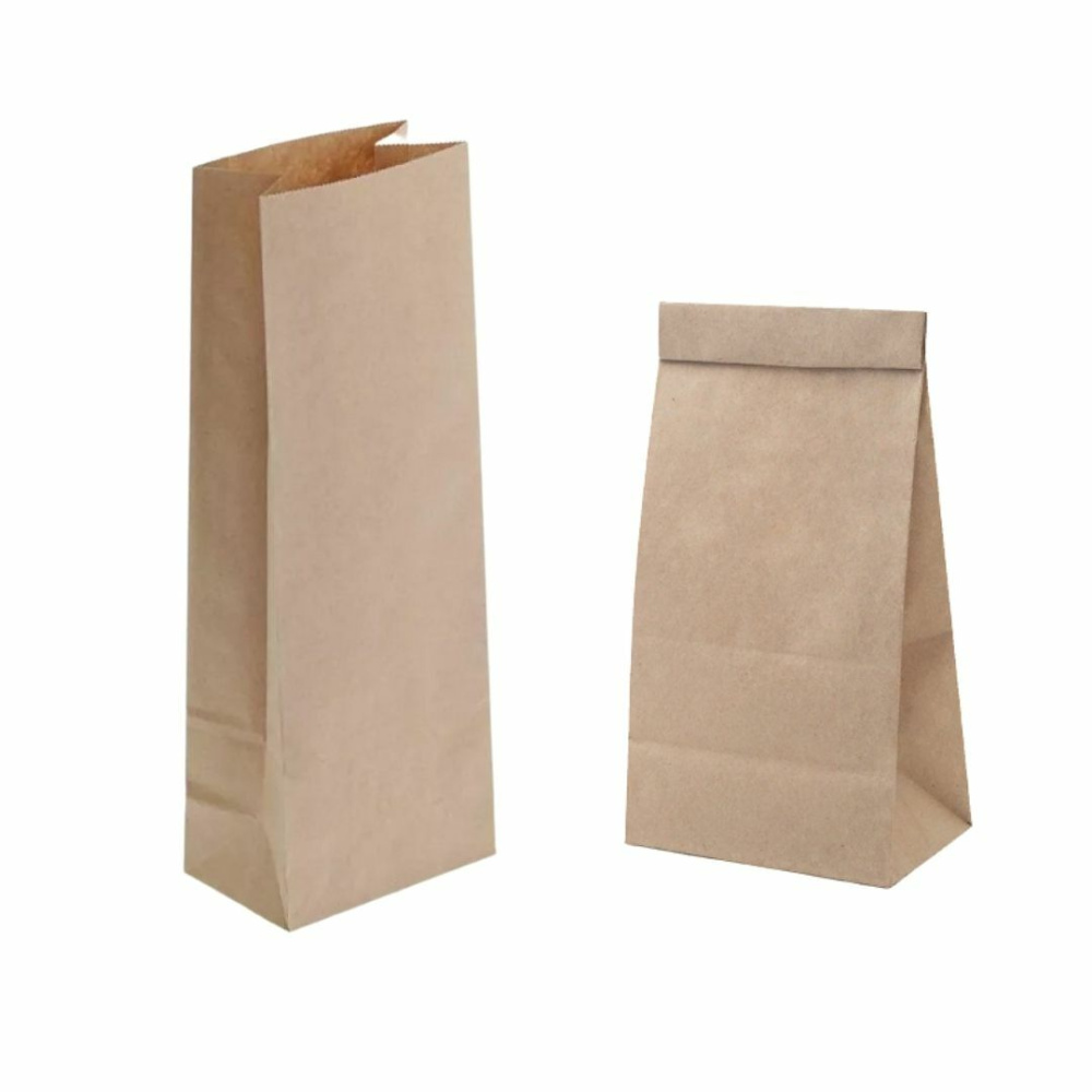 02_Пакет крафт с прямоугольным дном без ручек, 120х330х80, плотность 70гр.м2, цвет бурый