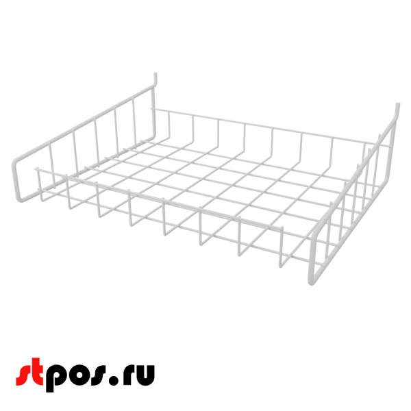 00_Полка-корзина прямая ПФ-425 425х320мм, RAL9016, Белый