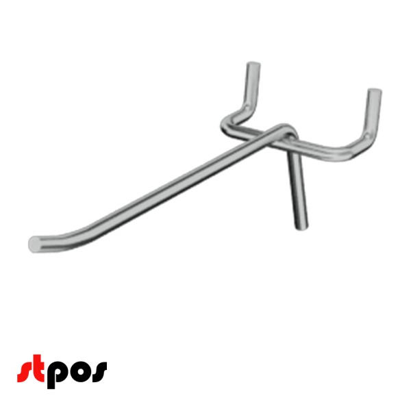 04_Крючок для перфорации одинарный 200мм, хром, шаг 50мм