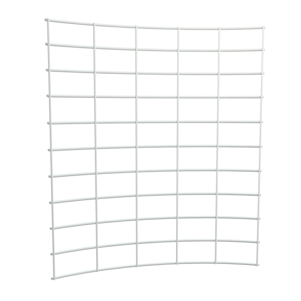 sk_Стенка сетчатая радиусная угла внутреннего 45 град. 500мм(Стойка 90х30), Глянец, RAL9016 Белый