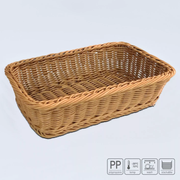 01_Корзина из полиротанга 325х176 (высота  бортика 100 мм), коричневая