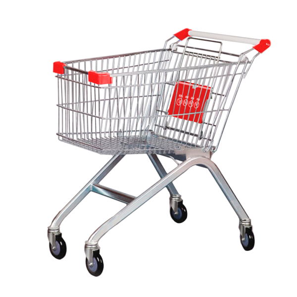 sk_Тележка покупательская 100л, 820х540х910 мм, цинк-лак, (европейский тип), с детским сиденьем,Красный