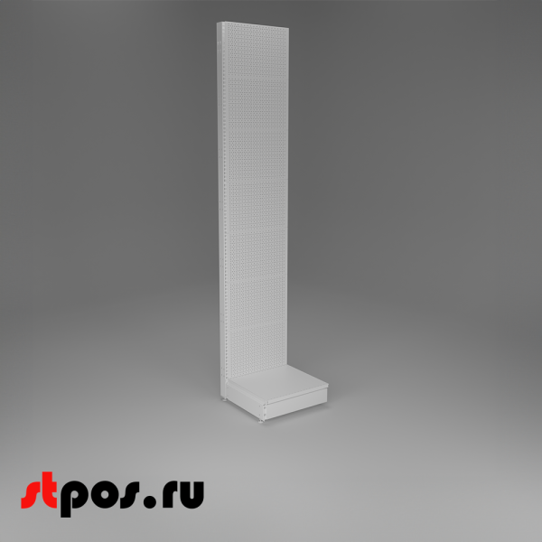 00_НАБОР Стеллаж 25 70 ПЕРФОРИРОВАННЫЙ пристенный2600х500хо500, 1 полка + плинтус, RAL9016, Белый