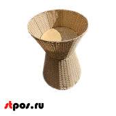 Корзина напольная плетеная песочные часы, полиротанг h800мм(верх490х290х340,низ290х490х440)