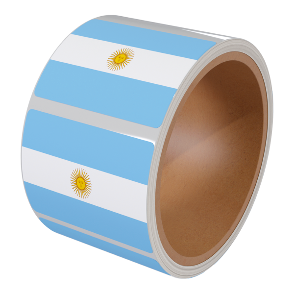 stpos_Рулон этикетки самоклеящиеся, Флаг Аргентины, 30х20мм, 250шт в рулоне