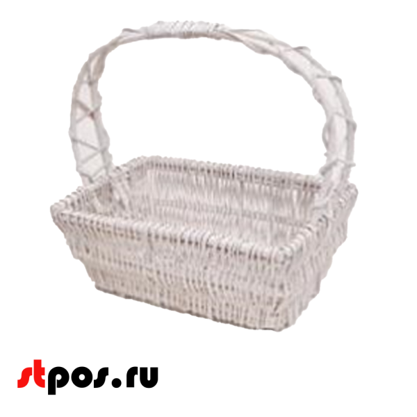 00_Корзинка прямоугольная цельный ротанг, 280х180 мм, Белая