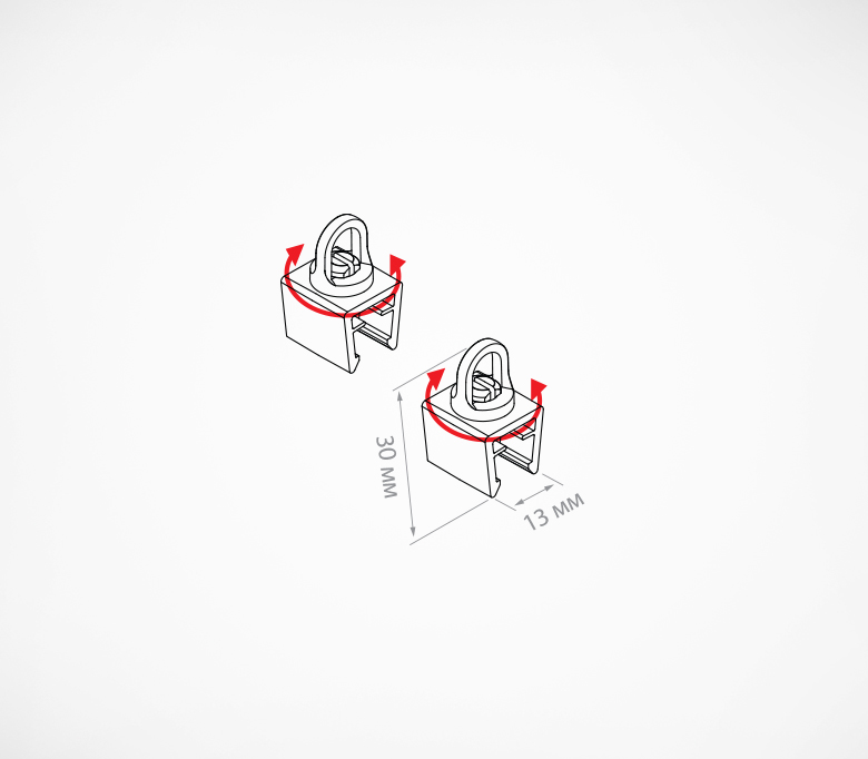 03_Клипса с поворачивающейся петлей для подвешивания пластиковых рамок H-CLIP-SW, Чертеж