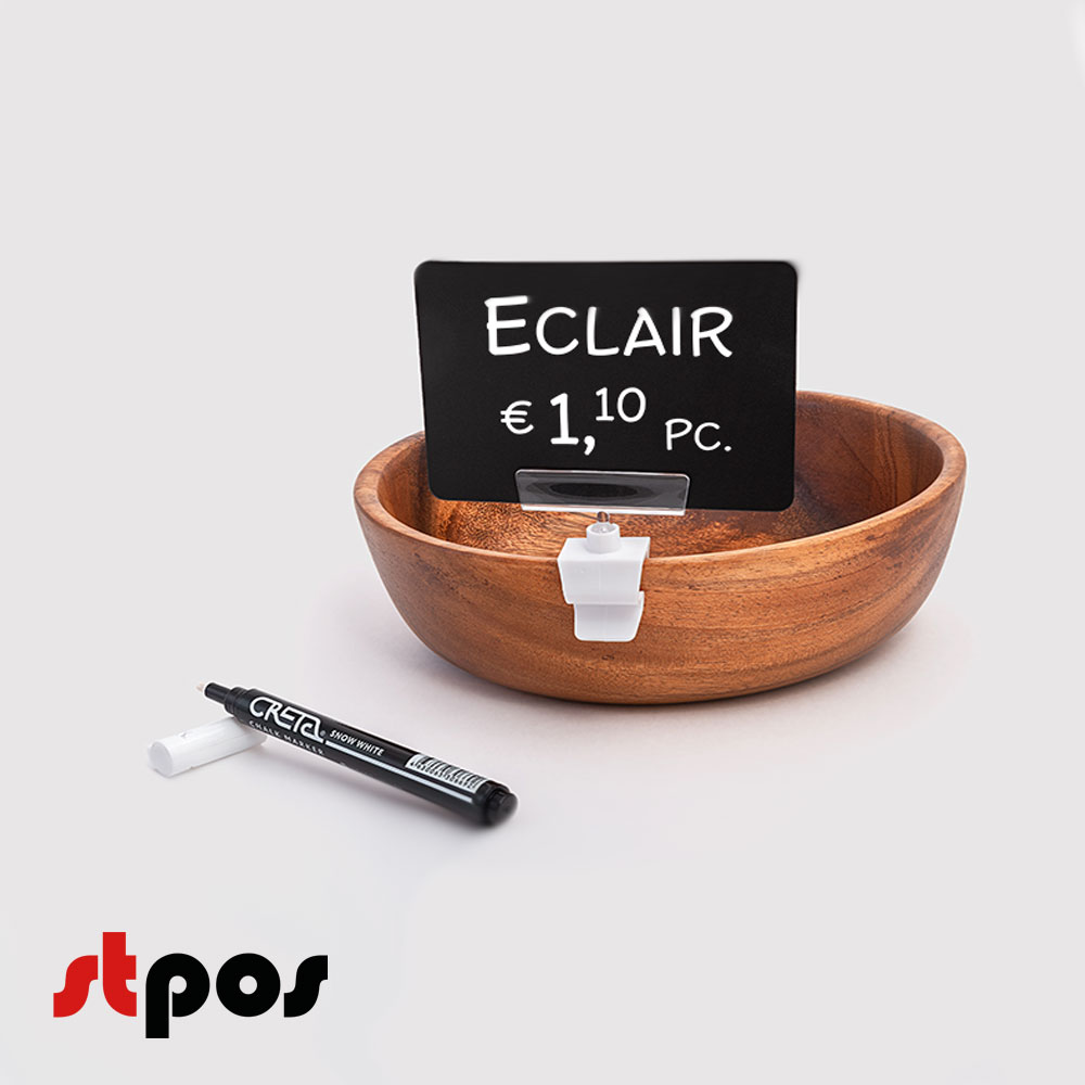 00_Набор держателей ценников CLAMP 5 (меловой ценник А7-6шт, маркер-1шт, держ.ценника на прищепке-6шт)