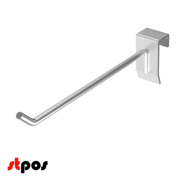 00_Крючок для штанги 40х20 (профиль) одинарный 200мм, покрытие цинк-хром, d5