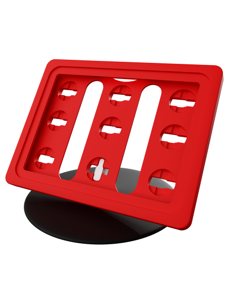 sk_Рамка ТЕХНО А7 красная, черный держатель TECHNO BASE-XL 90мм