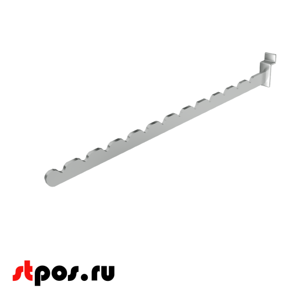 00_Кронштейн для экономпанели прямой 400мм, 12 выемок, хром