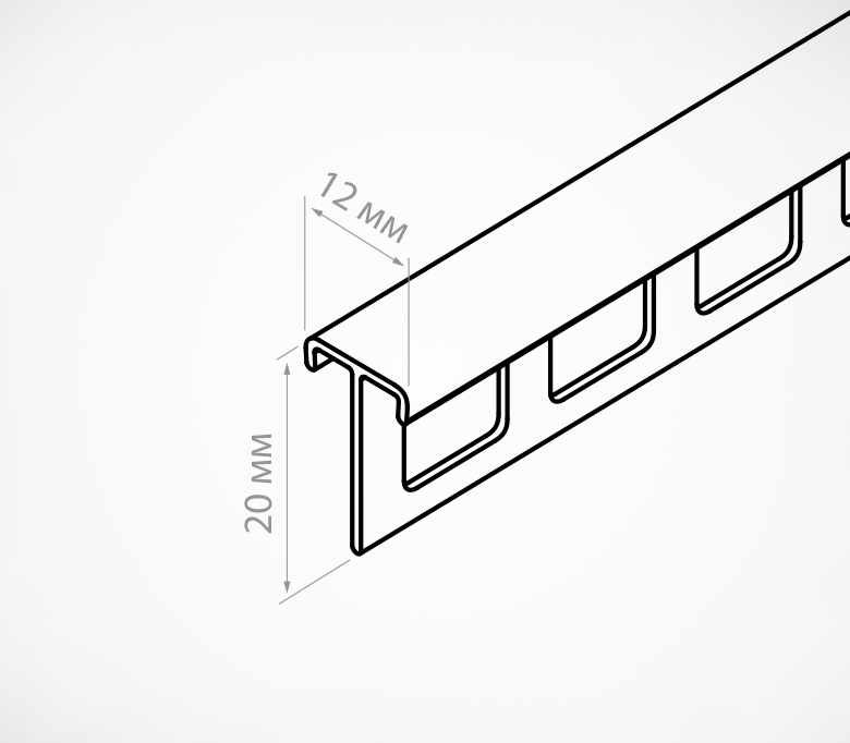 03_Вставка в профиль перфорированная  UNITRACK, ECOTRACK UNI-LINE, длина 1000 мм