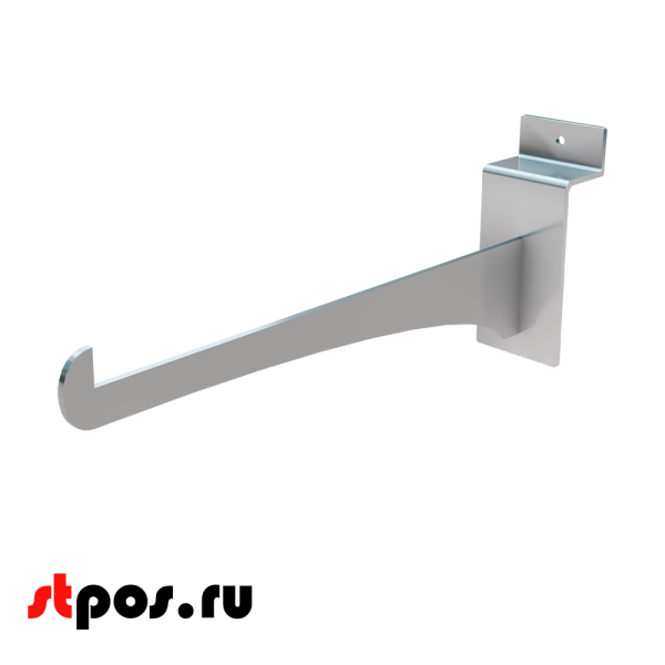 00_Полкодержатель для экономпанели прямой для стеклянной полки 210мм хром