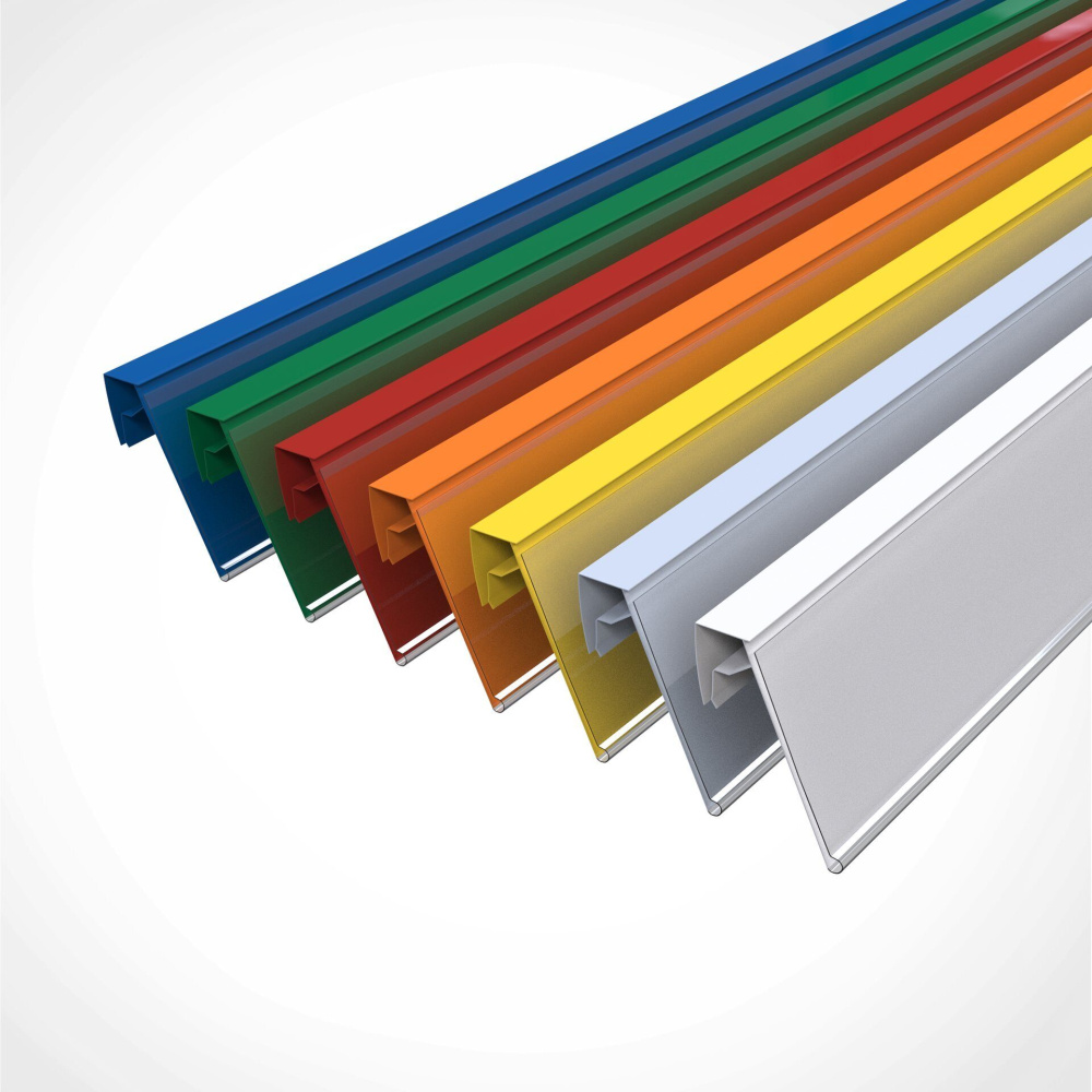 01_Ценникодержатель для крепления на корзины из металлических прутьев KE39, 1330 мм. Красный цвет