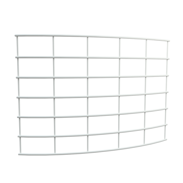 sk_Стенка сетчатая радиусная угла внешнего 45 град. 300мм (Стойка 90х30) (25сер), Глянец, RAL9016 Белый