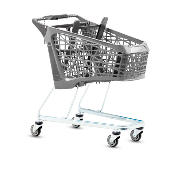 sk_Тележка покупательская Salsa 200,195л, б/платф, корзина, д/с, PromoboxPlus, RAL7015,Серый 