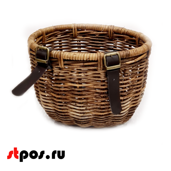 00_Подвесная корзинка плетеная из натурального ротага, 340х290х240 мм, Коричневый