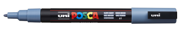 1_Маркер на водной основе POSCA PC-3M, сине-серый (SLATE GREY - 61) 0.9 - 1.3 мм, пул. нак.