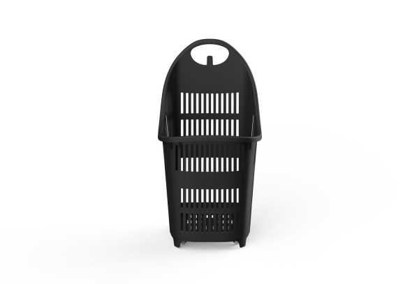 1_Корзина покупательская моноблок SUPERBOND 90 л, 4 колеса, Черный