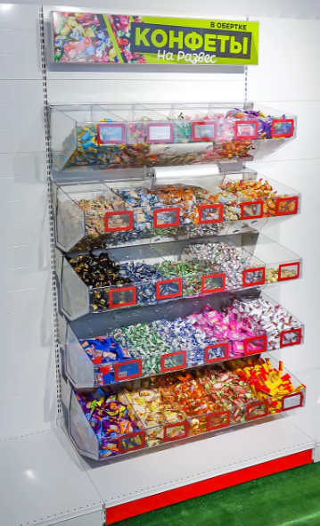 03_Накопитель многосекционный для конфет AIR BOX AХ с кронштейнами прозрачный