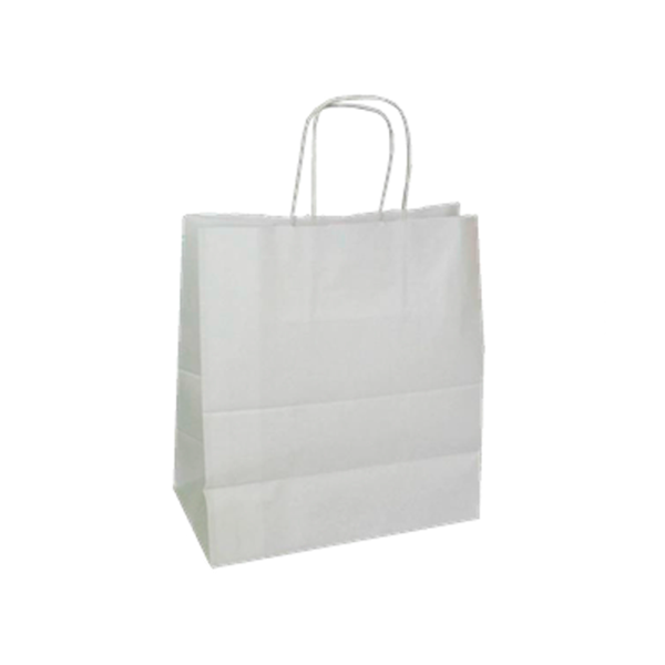 sk_Пакет крафт с прямоугольным дном с ручками, 260х150х350 мм, плотность 80гр.м2, белый (250шт-кор)