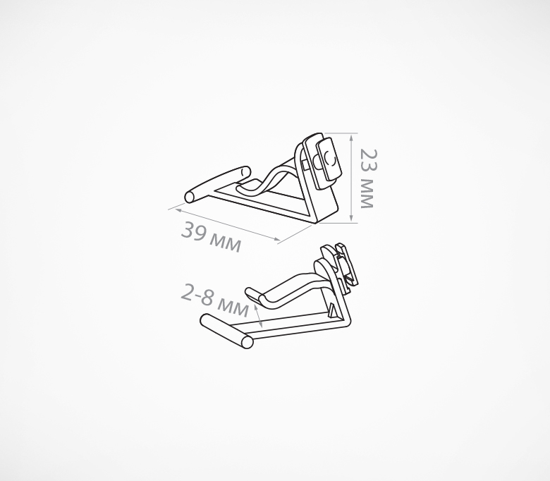 4_Универсальная клипса - задняя опора рамок ТЕХНО МИНИ TECHNO SUPPORT CLIP, Чертеж