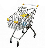 1_Тележка покупательская 240 литров, цинк+лак, c детским сидением (европейский тип), Желтый
