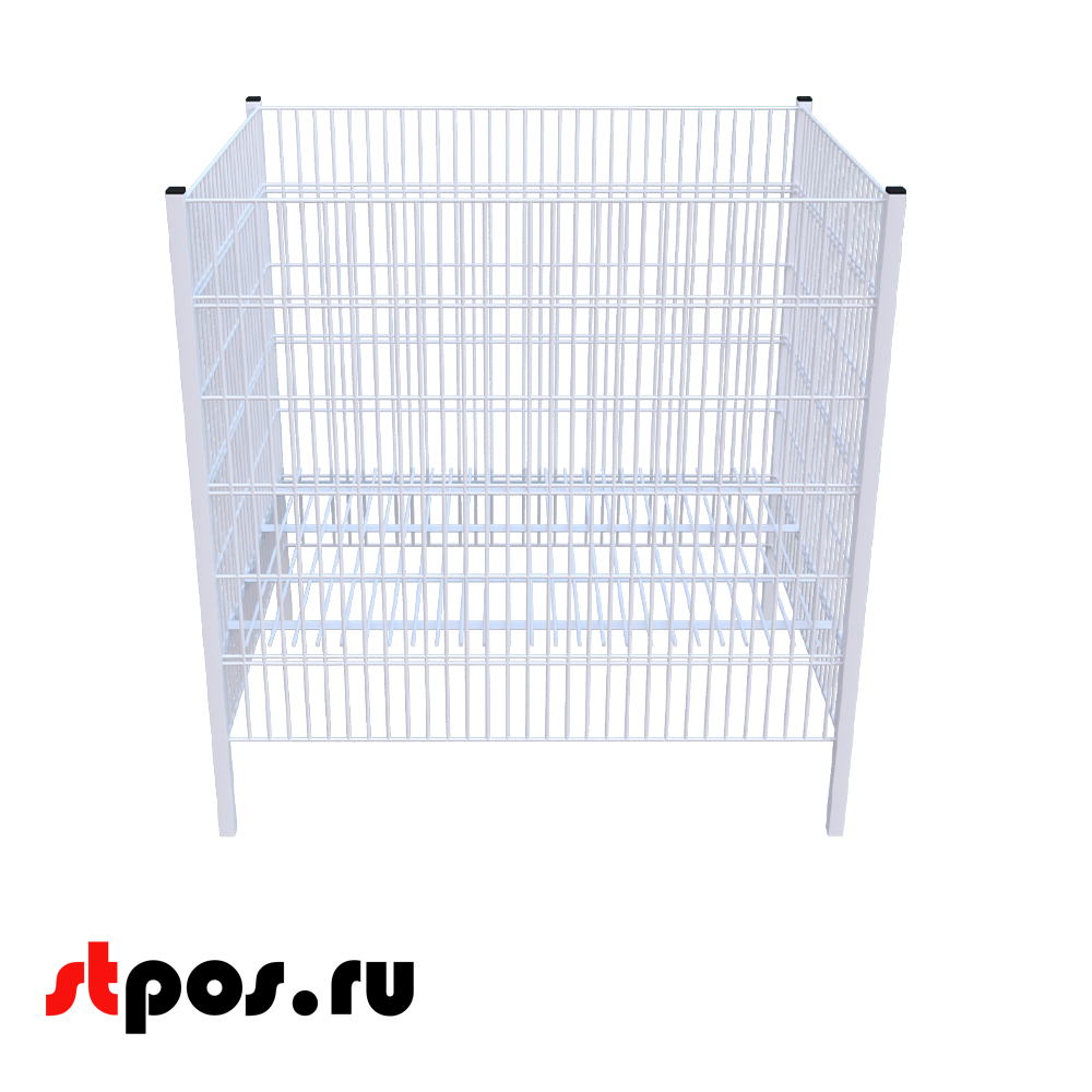 04_Стол для распродаж глубокий 800х600 мм, h 850 мм,  Глянец, RAL9016, Белый