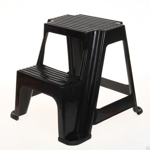 1_Табурет-стремянка пластиковый LADDER-ST (М2296) темно-серый (1)