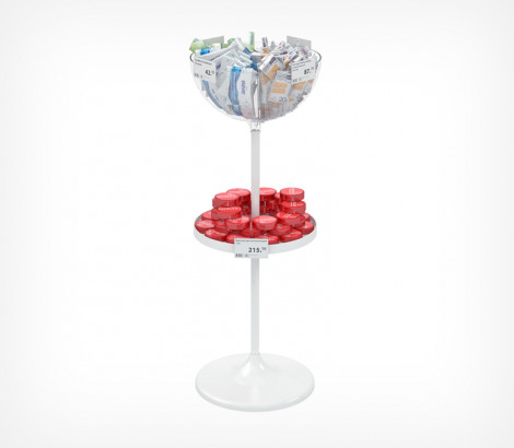 02_Дисплей UNIBOWL-24-RX, 24 л, пластиковая полка, Белый