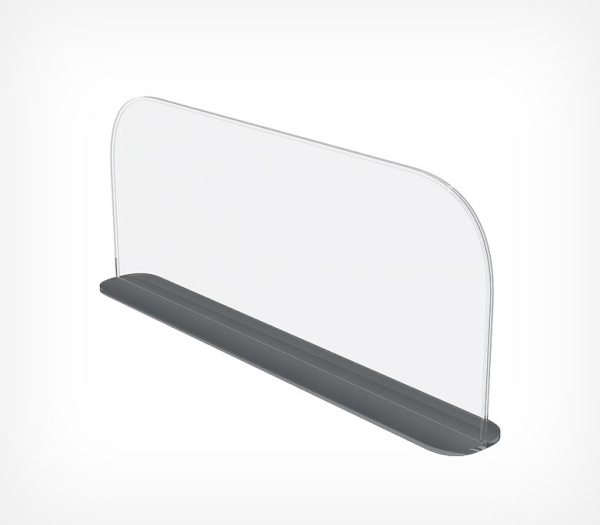 01_Разделитель пластиковый 150мм на Т-основании c магнитным скотчем DIVT-150-TM 680мм, Прозрачный
