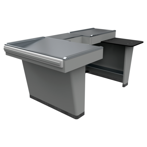 sk_1_Кассовый бокс Stream-XL-200 v3.0 (шлиф.нерж., вырезы ДЯ FT, широкий накопит),RAL9022,Серый,Правый