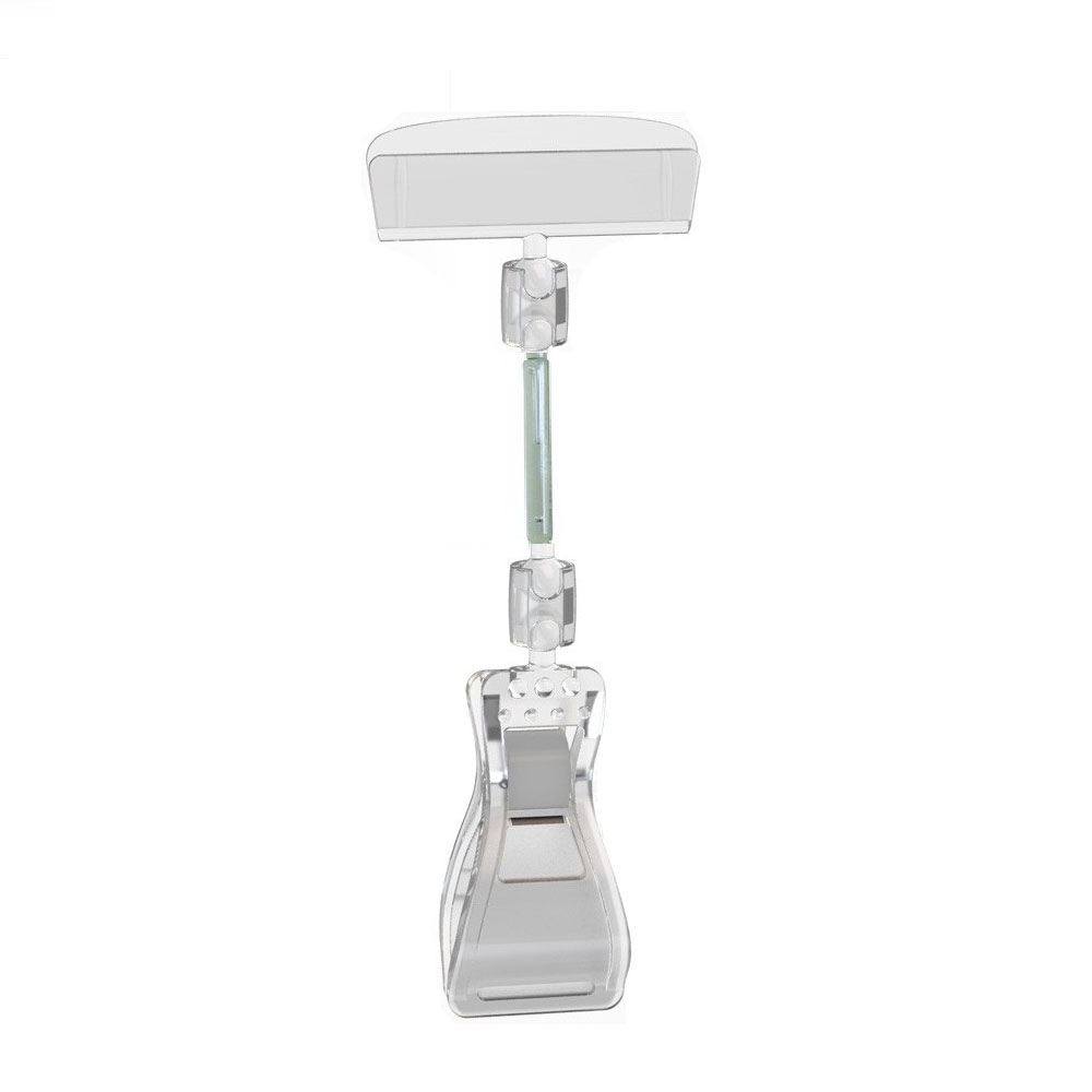 1_Универсальный ценникодержатель на прищепке FX, 100 мм, Прозрачный