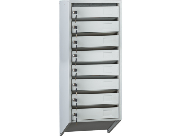 01_Почтовый ящик Практик PB-8C.KL, многоквартирный, высота 833-945, ширина 390 мм, глубина 203 мм, цвет серый