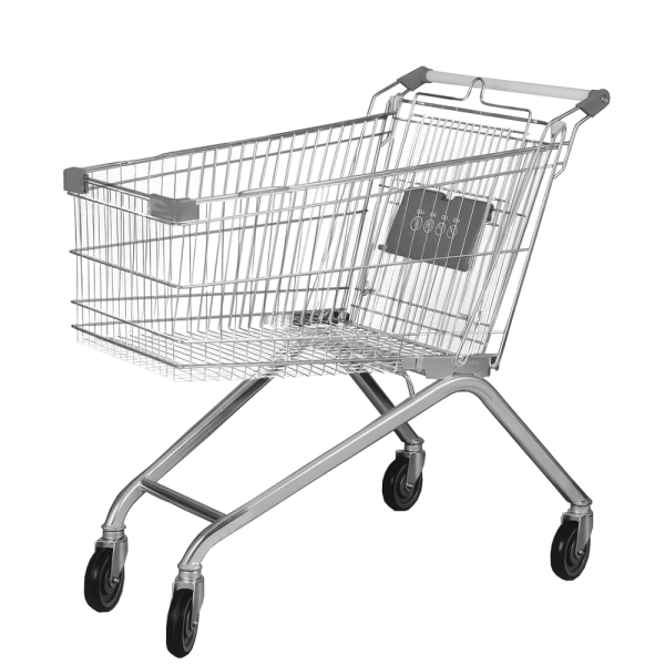 sk_Тележка покупательская 150л, цинк, (европейский тип), с детским сиденьем, Серый